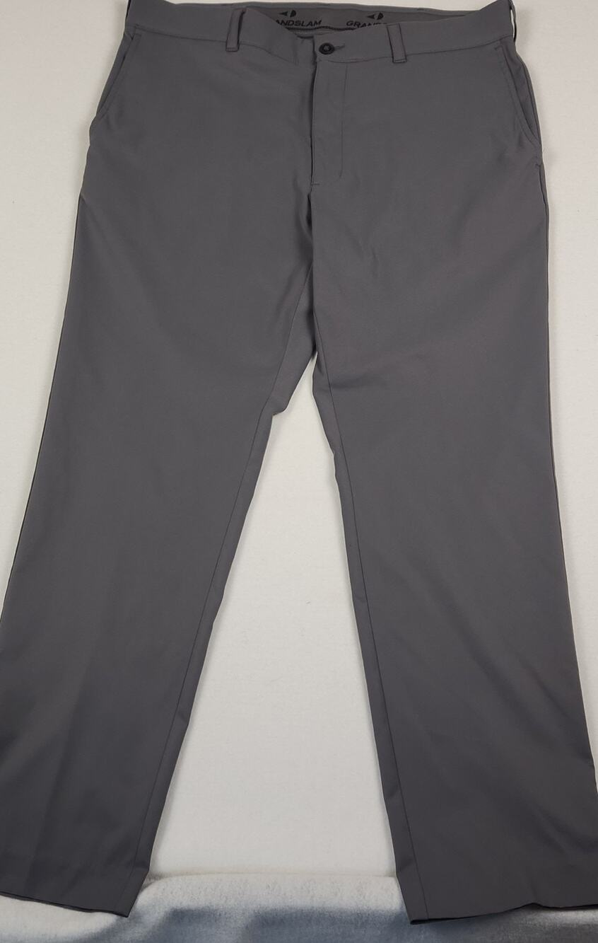Grandslam Men's 34x30 Golf Pants Gray Polyester Stretch